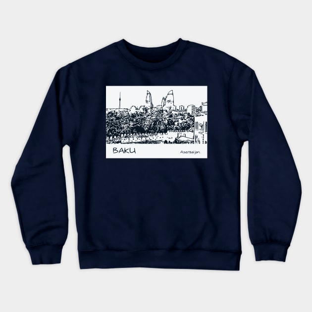 Baku Azerbaijan Crewneck Sweatshirt by Lakeric